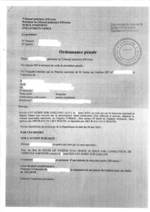 Ordonnance pénale contraventionnelle 